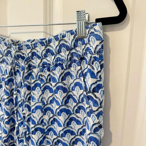 Sigrid Olsen Blue Nautical Pattern Linen Pants -‎ Size Medium - Picture 2 of 6